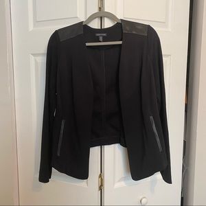Eileen Fisher Leather Trim Blazer Size Small